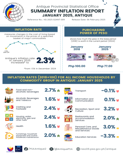 Summary Inflation Report Consumer Price Index (2018=100)  JANUARY 2025, ANTIQUE