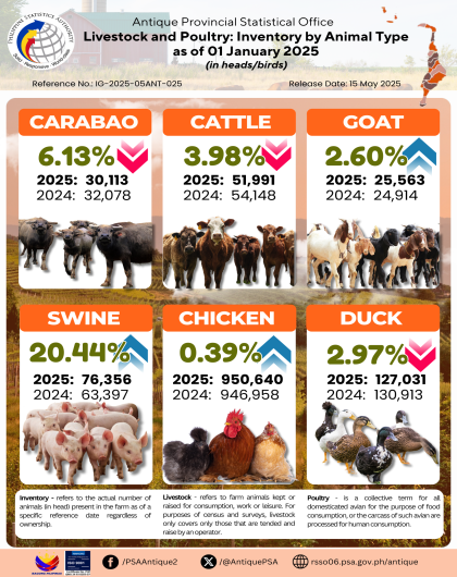 Antique Livestock and Poultry: Inventory by Animal Type as of 01 January 2025