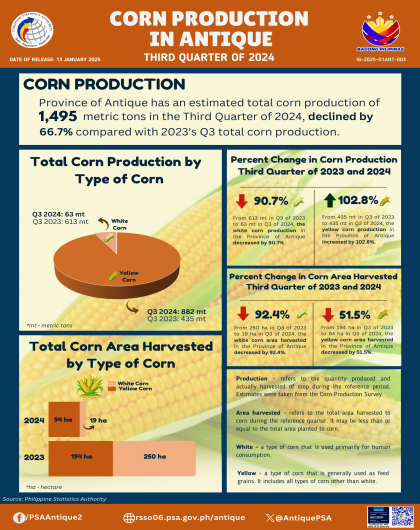 Corn Production in Antique: Third Quarter of 2024