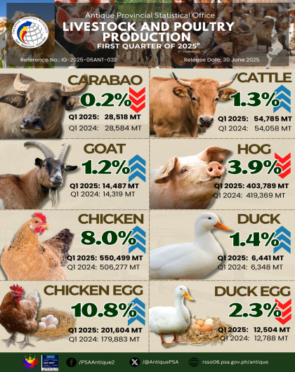Livestock and Poultry Production in Antique: First Quarter of 2025