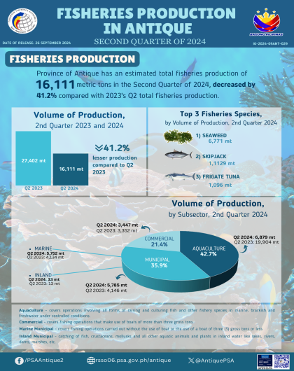 Fisheries Production in Antique: 2nd Quarter of 2024