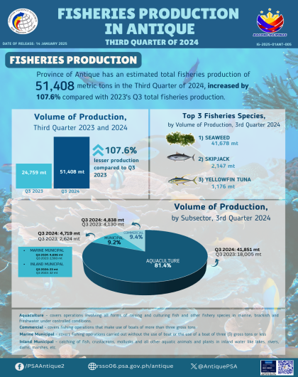 Fisheries Production in Antique: Third Quarter of 2024